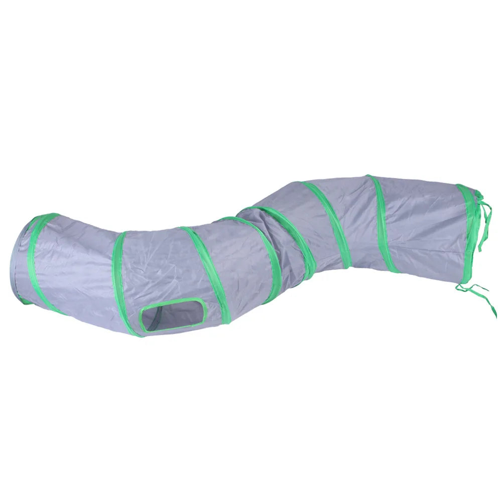 Indoor 2/3/4 5-Way Collapsible Cat Tunnel Tube Kitty Tunnel Bored Cat Pet Toys Peek Hole Toy Cat Puppy Kitty Kitten Rabbit