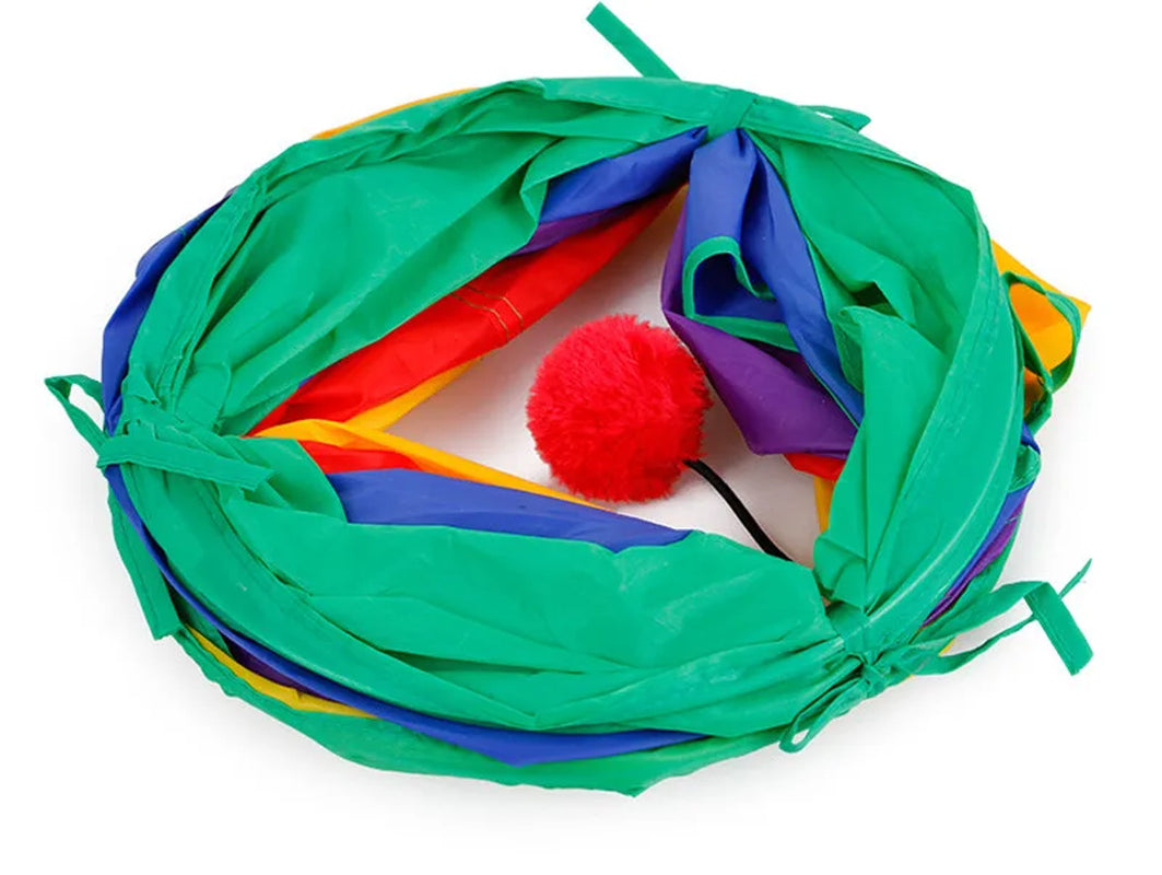 Indoor 2/3/4 5-Way Collapsible Cat Tunnel Tube Kitty Tunnel Bored Cat Pet Toys Peek Hole Toy Cat Puppy Kitty Kitten Rabbit