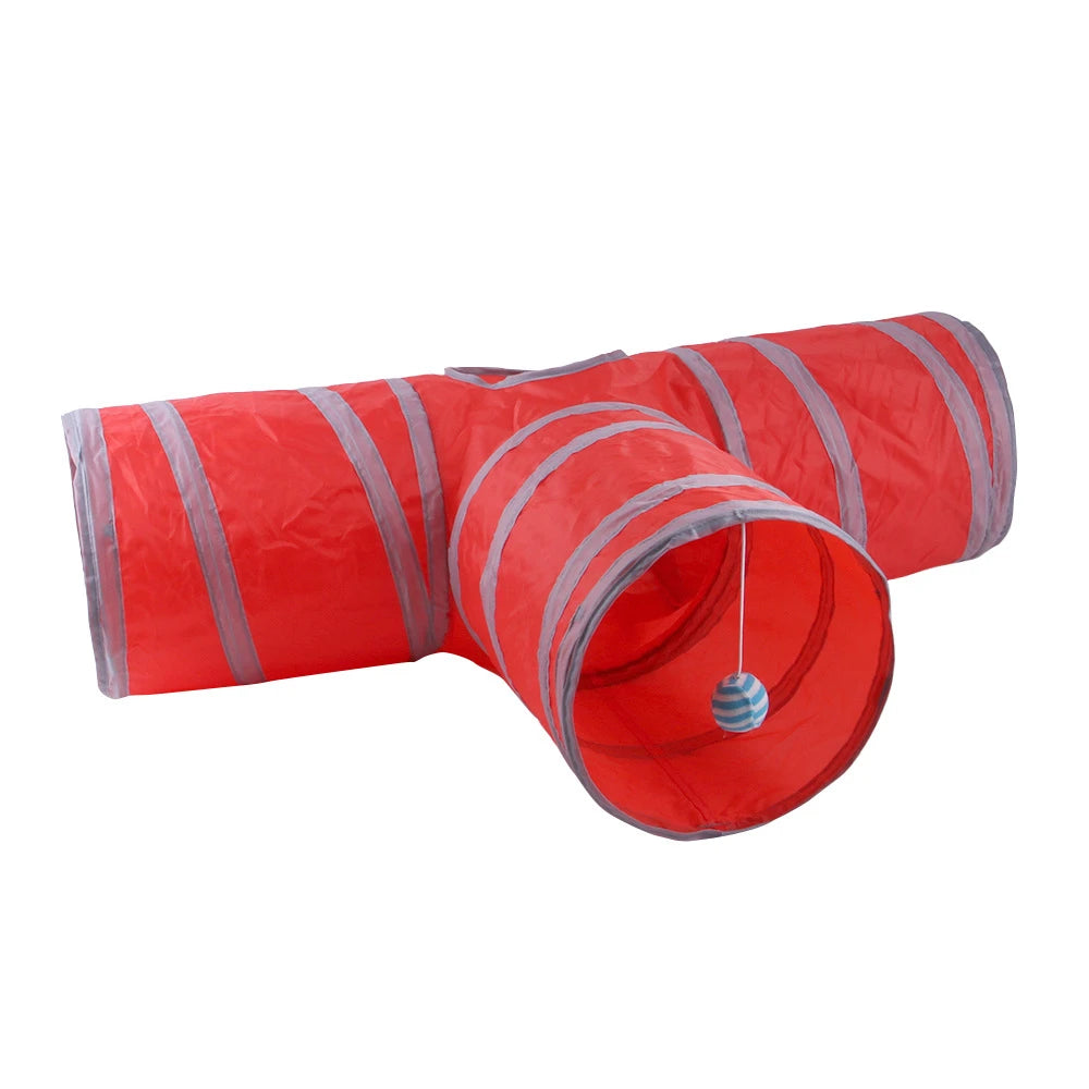Indoor 2/3/4 5-Way Collapsible Cat Tunnel Tube Kitty Tunnel Bored Cat Pet Toys Peek Hole Toy Cat Puppy Kitty Kitten Rabbit