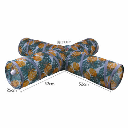 Indoor 2/3/4 5-Way Collapsible Cat Tunnel Tube Kitty Tunnel Bored Cat Pet Toys Peek Hole Toy Cat Puppy Kitty Kitten Rabbit