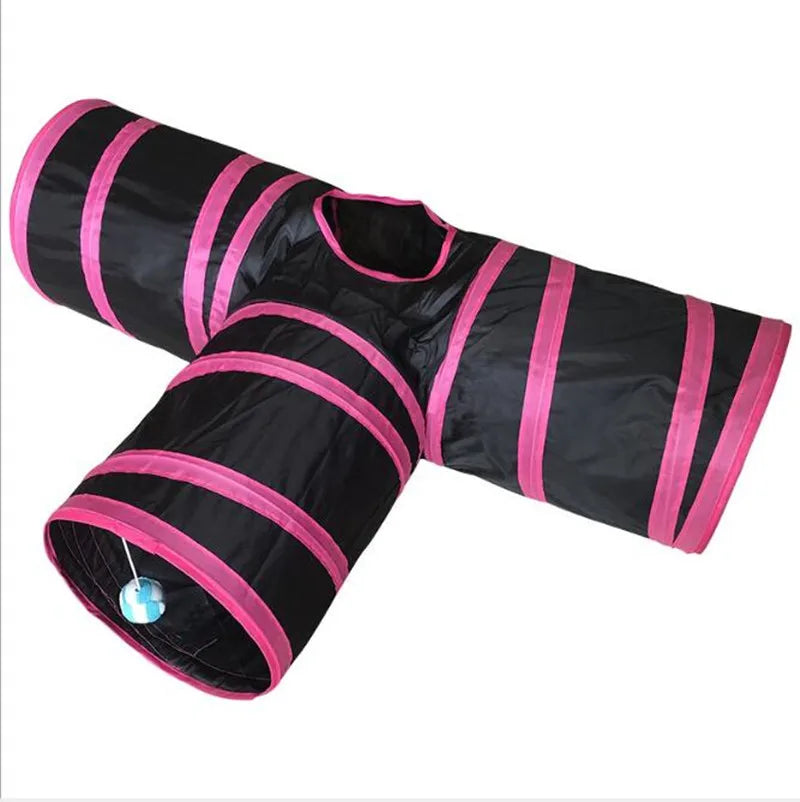 Indoor 2/3/4 5-Way Collapsible Cat Tunnel Tube Kitty Tunnel Bored Cat Pet Toys Peek Hole Toy Cat Puppy Kitty Kitten Rabbit