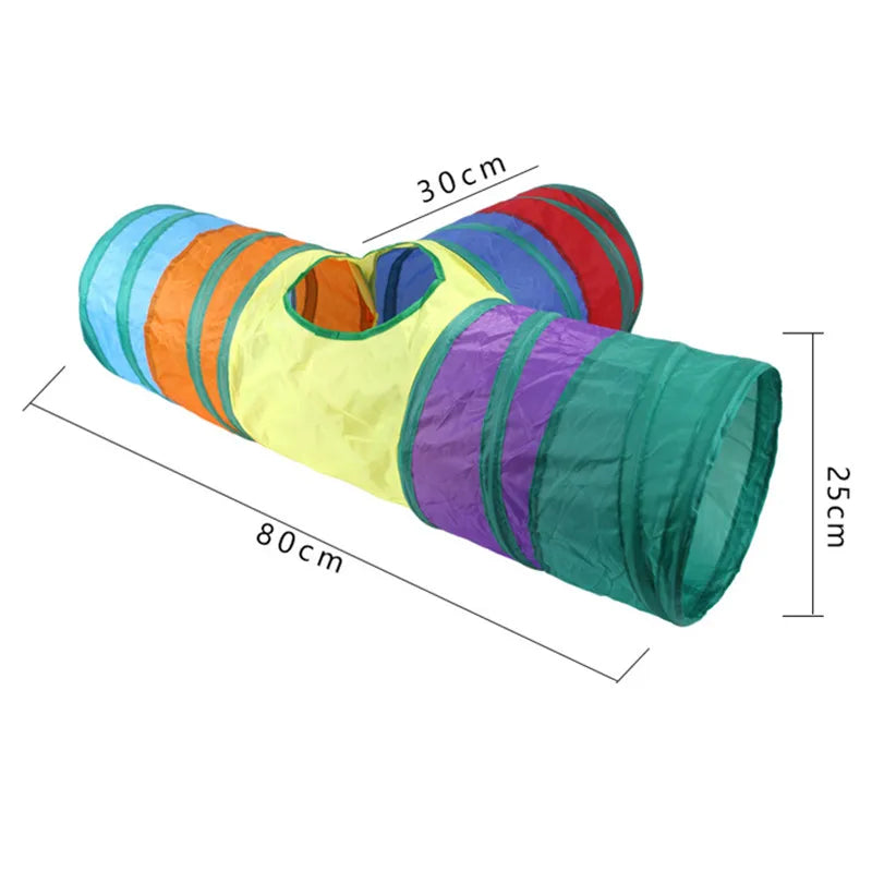 Indoor 2/3/4 5-Way Collapsible Cat Tunnel Tube Kitty Tunnel Bored Cat Pet Toys Peek Hole Toy Cat Puppy Kitty Kitten Rabbit