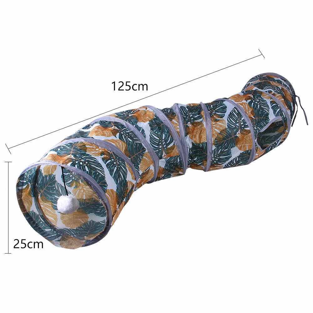 Indoor 2/3/4 5-Way Collapsible Cat Tunnel Tube Kitty Tunnel Bored Cat Pet Toys Peek Hole Toy Cat Puppy Kitty Kitten Rabbit