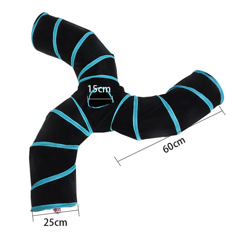Indoor 2/3/4 5-Way Collapsible Cat Tunnel Tube Kitty Tunnel Bored Cat Pet Toys Peek Hole Toy Cat Puppy Kitty Kitten Rabbit