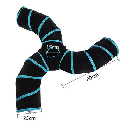 Indoor 2/3/4 5-Way Collapsible Cat Tunnel Tube Kitty Tunnel Bored Cat Pet Toys Peek Hole Toy Cat Puppy Kitty Kitten Rabbit