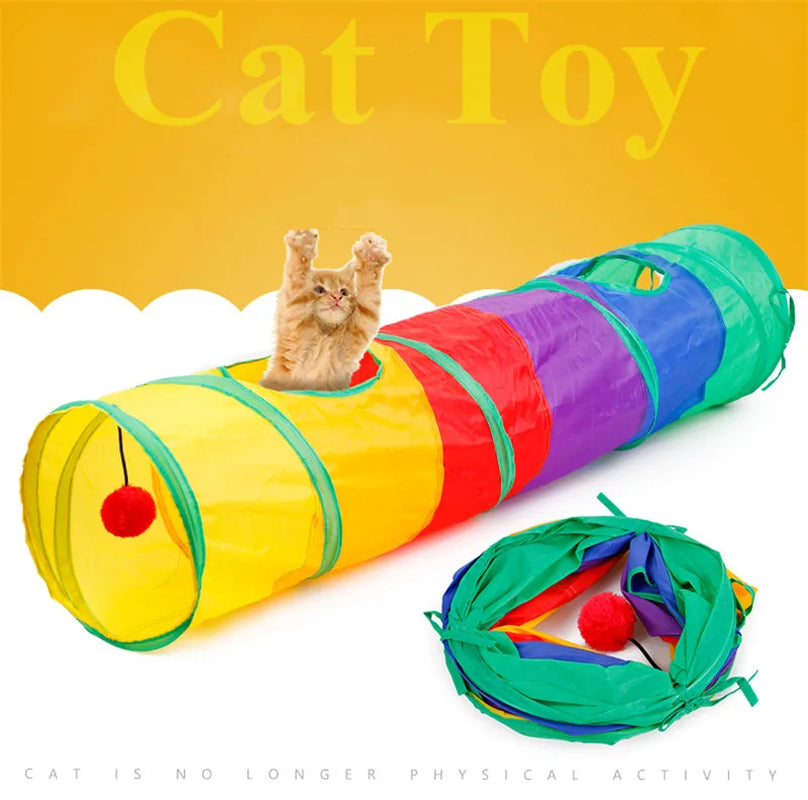 Indoor 2/3/4 5-Way Collapsible Cat Tunnel Tube Kitty Tunnel Bored Cat Pet Toys Peek Hole Toy Cat Puppy Kitty Kitten Rabbit