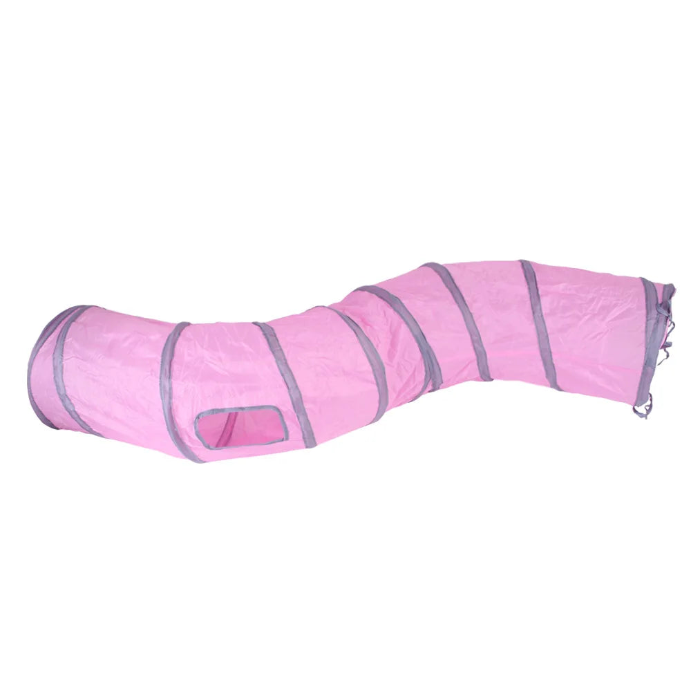 Indoor 2/3/4 5-Way Collapsible Cat Tunnel Tube Kitty Tunnel Bored Cat Pet Toys Peek Hole Toy Cat Puppy Kitty Kitten Rabbit