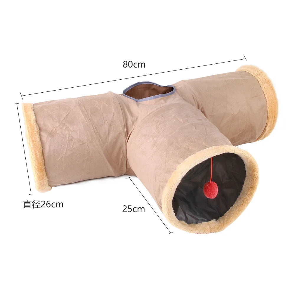 Indoor 2/3/4 5-Way Collapsible Cat Tunnel Tube Kitty Tunnel Bored Cat Pet Toys Peek Hole Toy Cat Puppy Kitty Kitten Rabbit