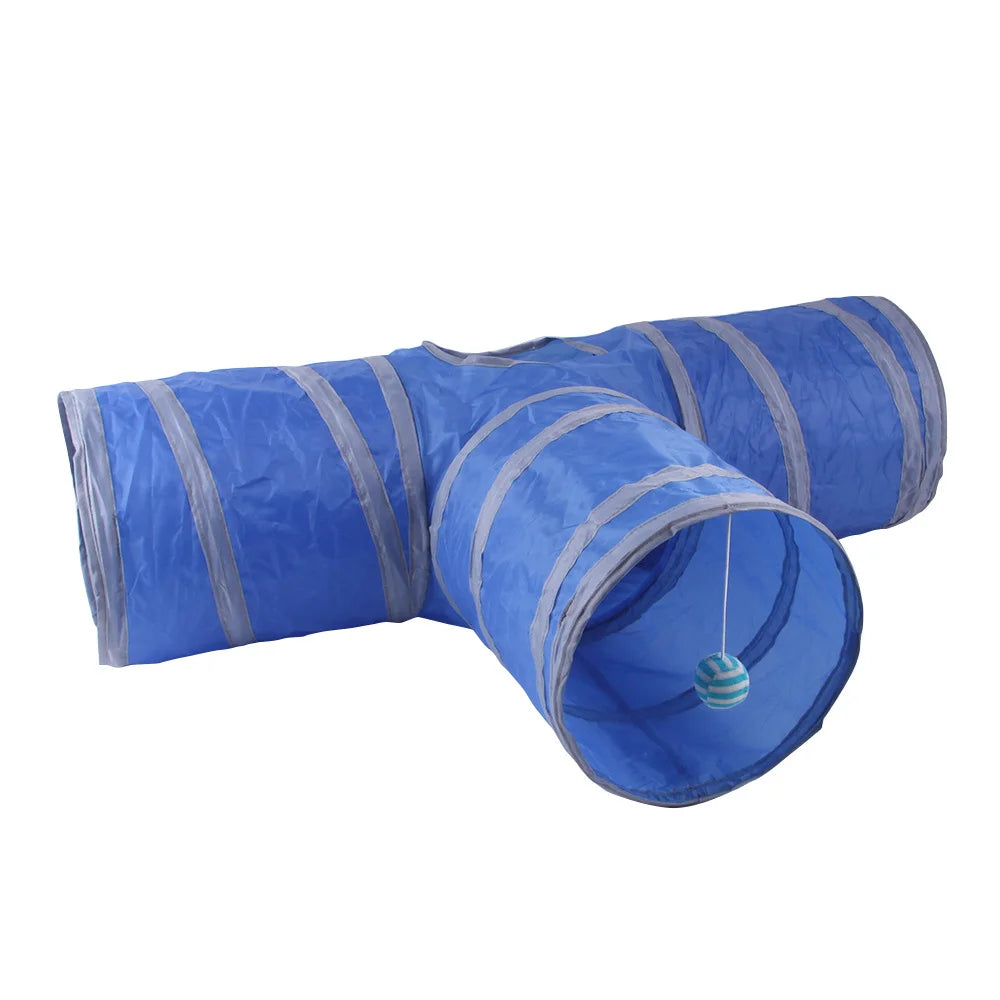 Indoor 2/3/4 5-Way Collapsible Cat Tunnel Tube Kitty Tunnel Bored Cat Pet Toys Peek Hole Toy Cat Puppy Kitty Kitten Rabbit