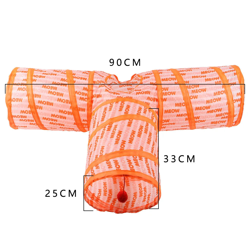 Indoor 2/3/4 5-Way Collapsible Cat Tunnel Tube Kitty Tunnel Bored Cat Pet Toys Peek Hole Toy Cat Puppy Kitty Kitten Rabbit