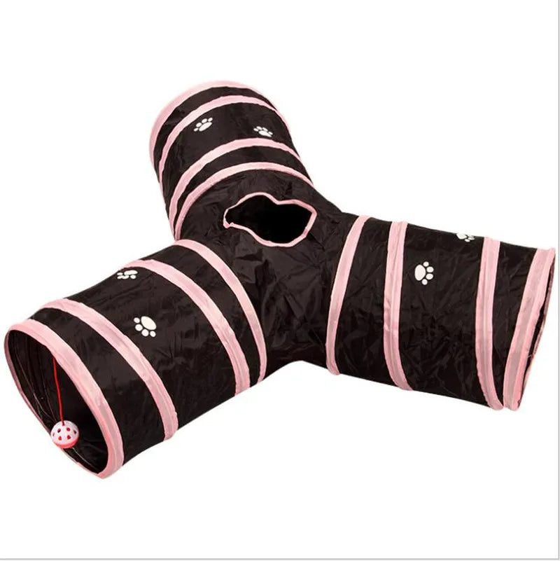 Indoor 2/3/4 5-Way Collapsible Cat Tunnel Tube Kitty Tunnel Bored Cat Pet Toys Peek Hole Toy Cat Puppy Kitty Kitten Rabbit