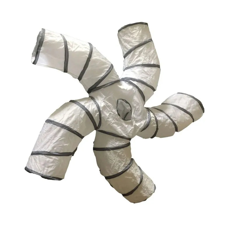 Indoor 2/3/4 5-Way Collapsible Cat Tunnel Tube Kitty Tunnel Bored Cat Pet Toys Peek Hole Toy Cat Puppy Kitty Kitten Rabbit