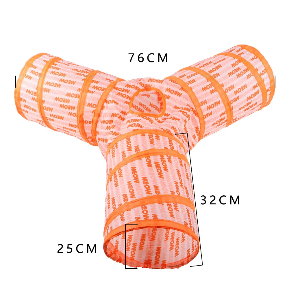 Indoor 2/3/4 5-Way Collapsible Cat Tunnel Tube Kitty Tunnel Bored Cat Pet Toys Peek Hole Toy Cat Puppy Kitty Kitten Rabbit