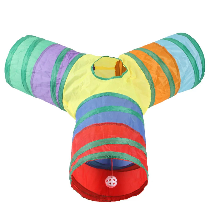 Indoor 2/3/4 5-Way Collapsible Cat Tunnel Tube Kitty Tunnel Bored Cat Pet Toys Peek Hole Toy Cat Puppy Kitty Kitten Rabbit