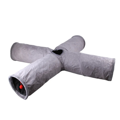Indoor 2/3/4 5-Way Collapsible Cat Tunnel Tube Kitty Tunnel Bored Cat Pet Toys Peek Hole Toy Cat Puppy Kitty Kitten Rabbit