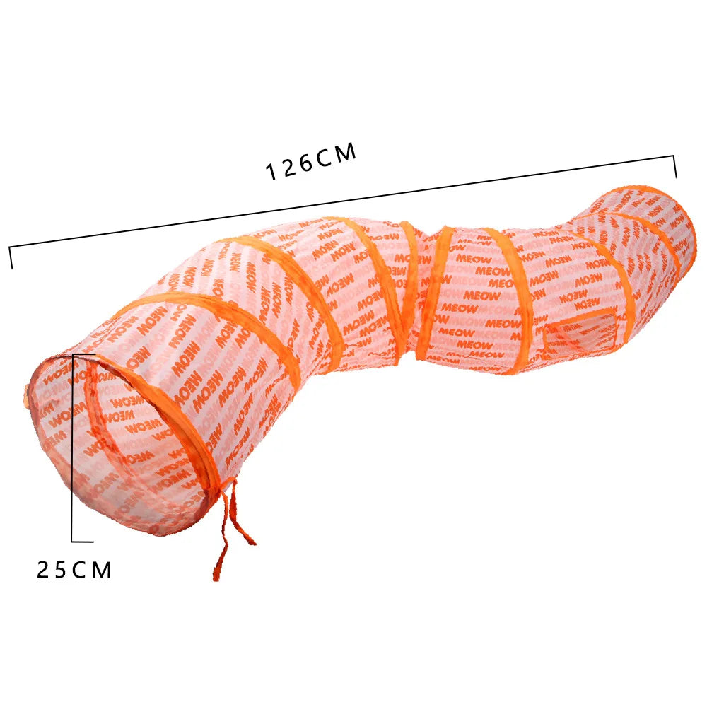 Indoor 2/3/4 5-Way Collapsible Cat Tunnel Tube Kitty Tunnel Bored Cat Pet Toys Peek Hole Toy Cat Puppy Kitty Kitten Rabbit