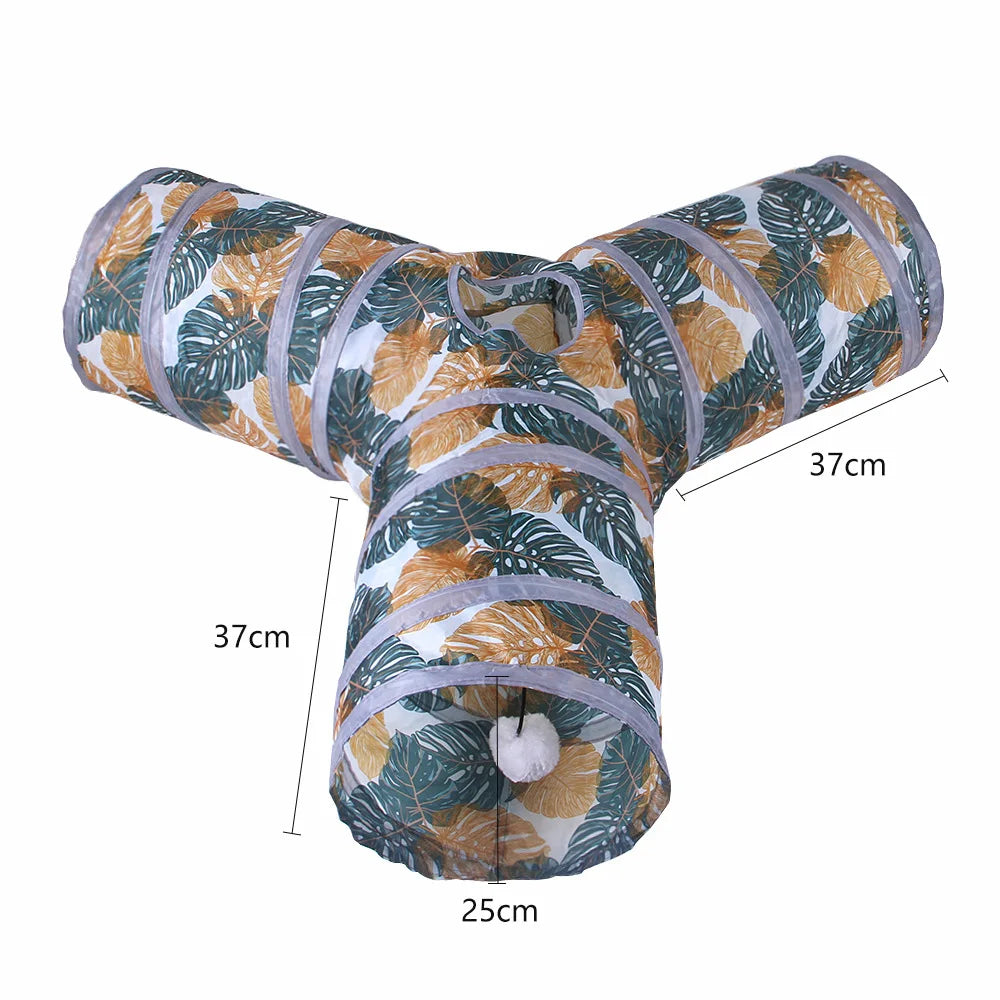 Indoor 2/3/4 5-Way Collapsible Cat Tunnel Tube Kitty Tunnel Bored Cat Pet Toys Peek Hole Toy Cat Puppy Kitty Kitten Rabbit