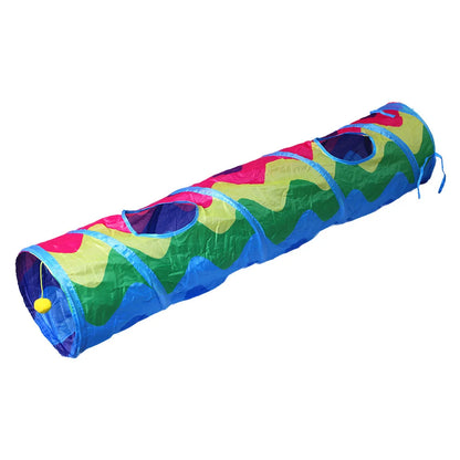 Indoor 2/3/4 5-Way Collapsible Cat Tunnel Tube Kitty Tunnel Bored Cat Pet Toys Peek Hole Toy Cat Puppy Kitty Kitten Rabbit